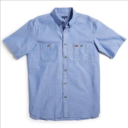Enlarge  Gloweave Mens Mens Short Sleeve Classic Chambray Shirt (5045SN)  5045SN Blue